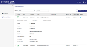 Image showing Licensed Users page