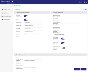 Image showing an example of the Configuration page