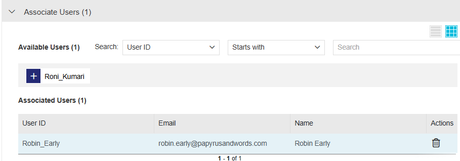 User Associations