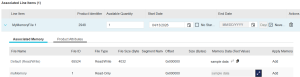 Associated Memory tab for a line item