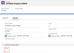 Thales Setting while Editing a Product