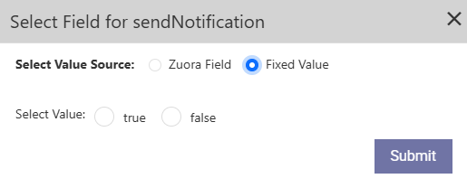 Zuora Order Configuration for sendNotification