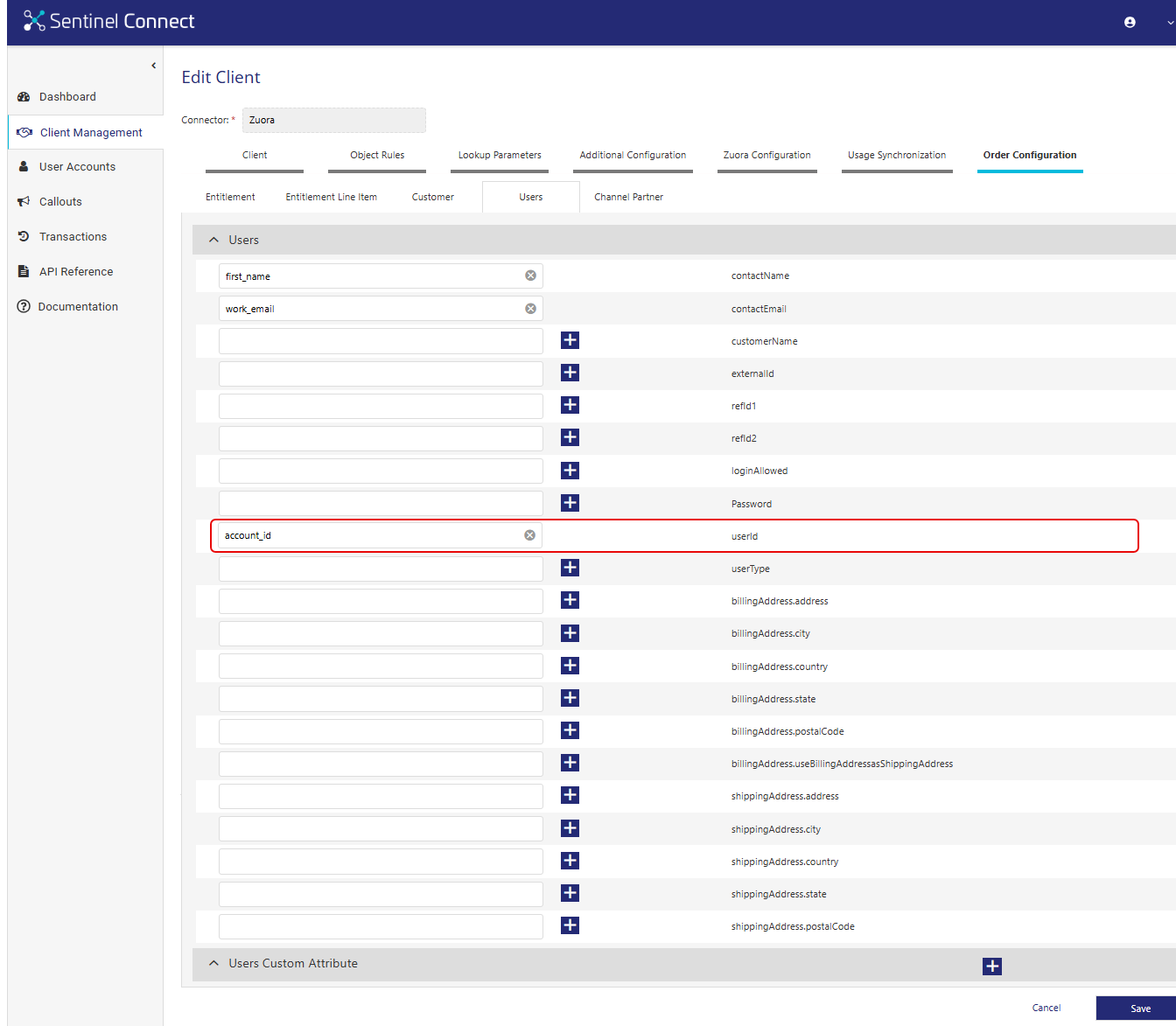 Zuora User Id Mapping