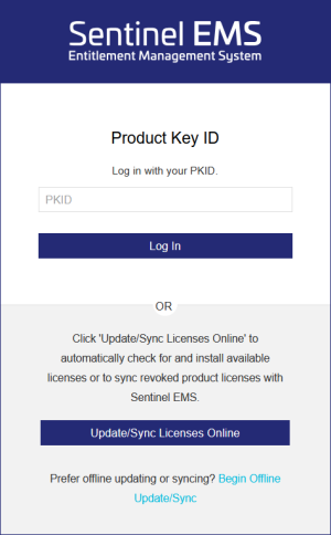 Login screen using the product key ID