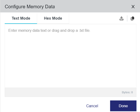 Configure Memory Data dialog box