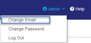 Change Email link in profile area