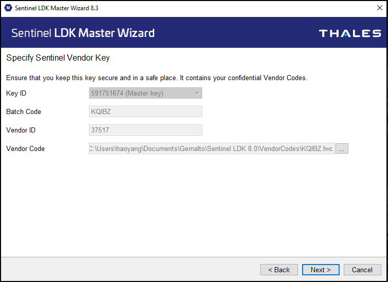 Using the Master Wizard to Introduce a Sentinel Vendor Key